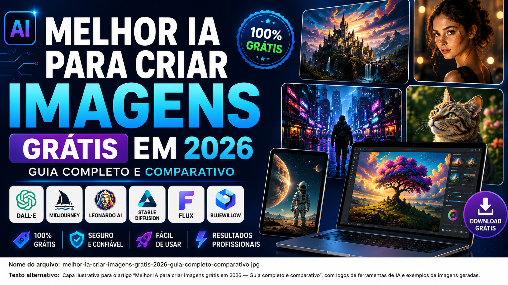 Melhor IA para criar imagens grátis em 2026 — Guia completo e comparativo